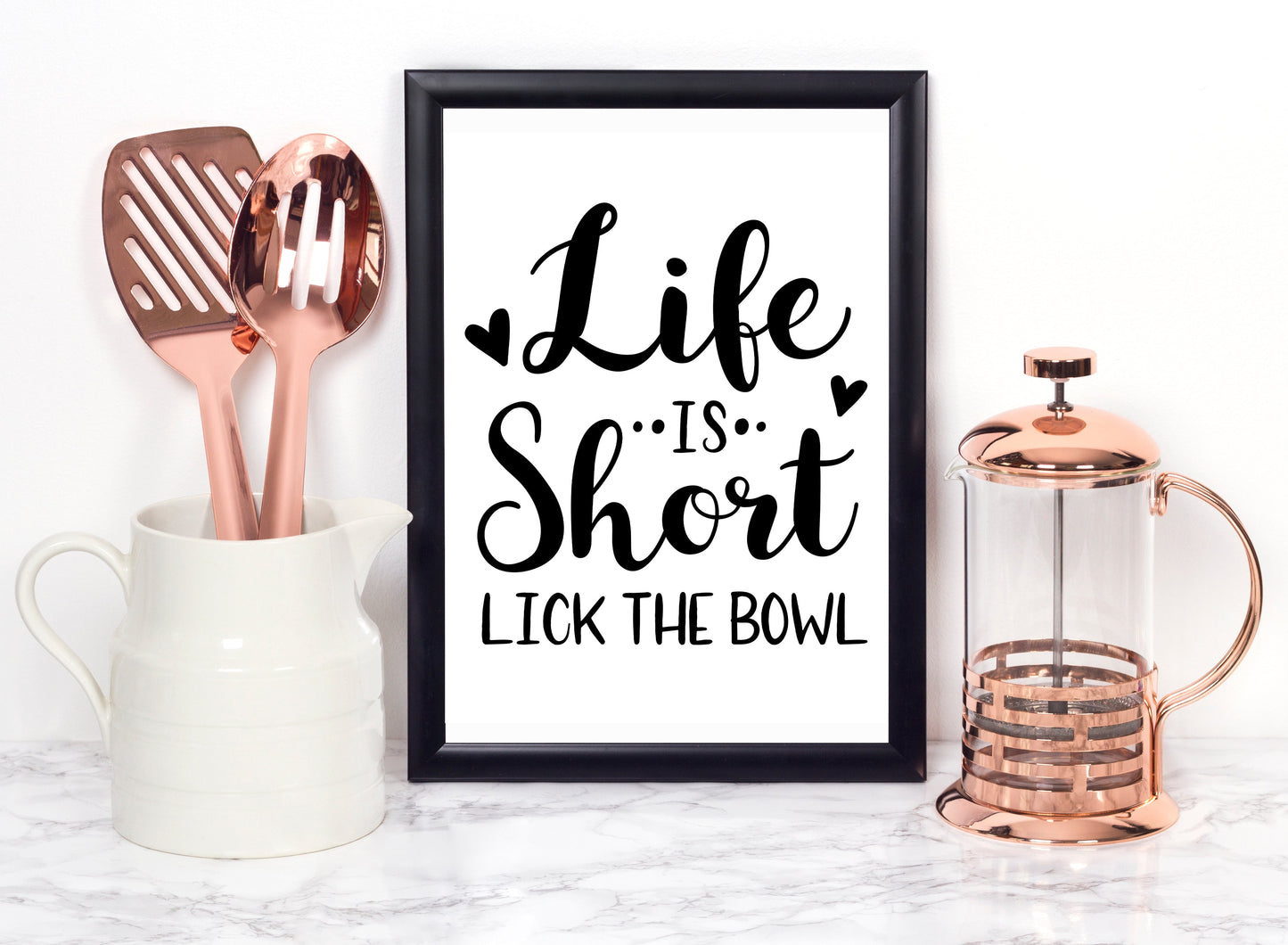 Life Is Short Lick The Bowl Foiled Print