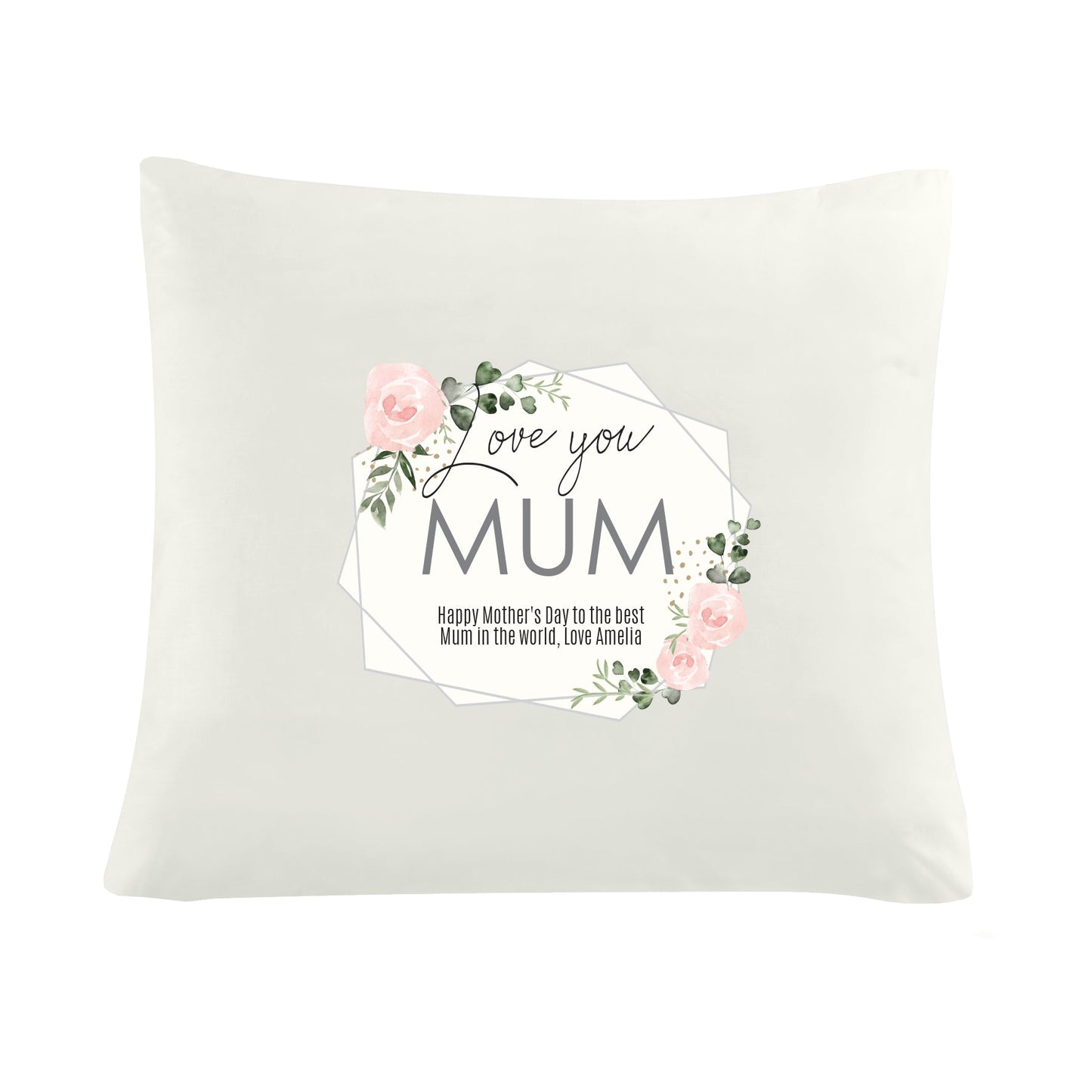 Personalised Abstract Rose Cream Cushion Cover