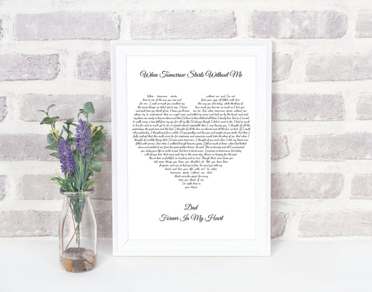 Personalised When Tomorrow Starts Without Me Foiled Poem
