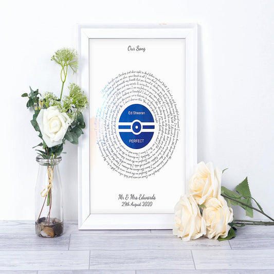 Personalised Record Style Song Lyric Print