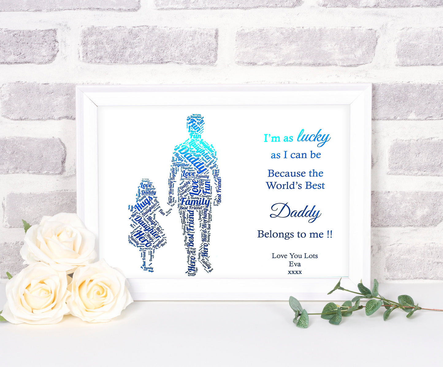 I'm As Lucky As Can Be Dad & Daughter Word Art Foil Print
