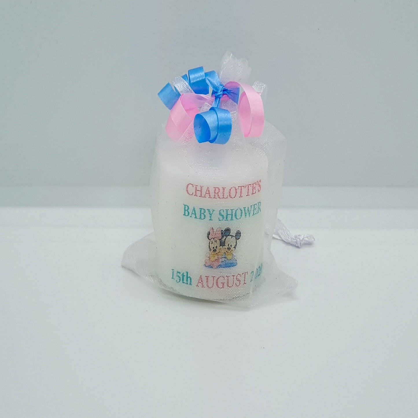 Personalised Set Of 10 Baby Mouse Baby Shower Candles