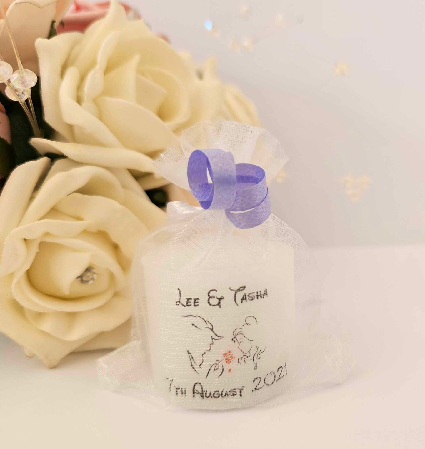 Set Of 10 Personalised Beauty & The Beast Wedding Favours