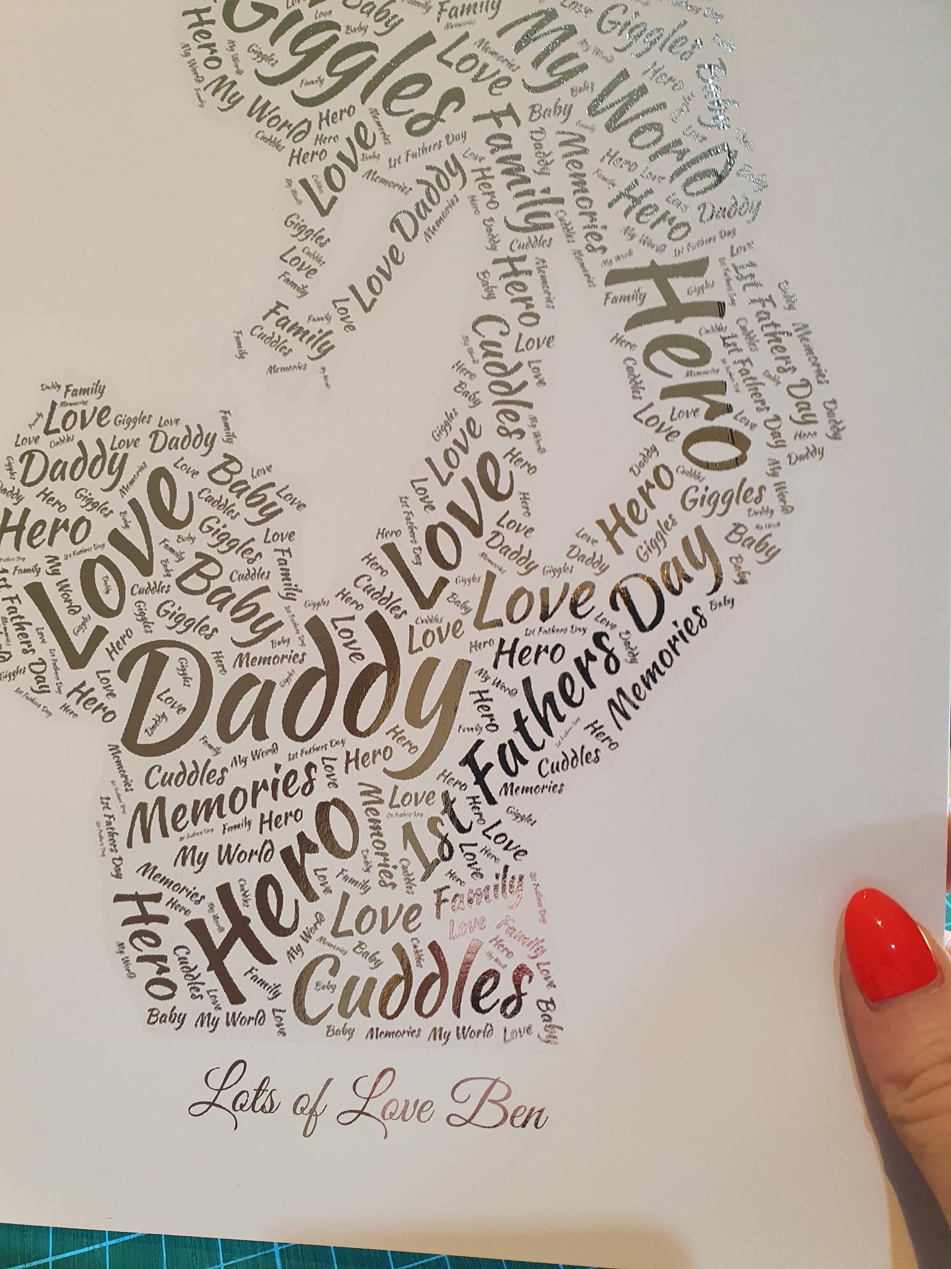 Personalised Dad & Baby Foiled World Art Selection