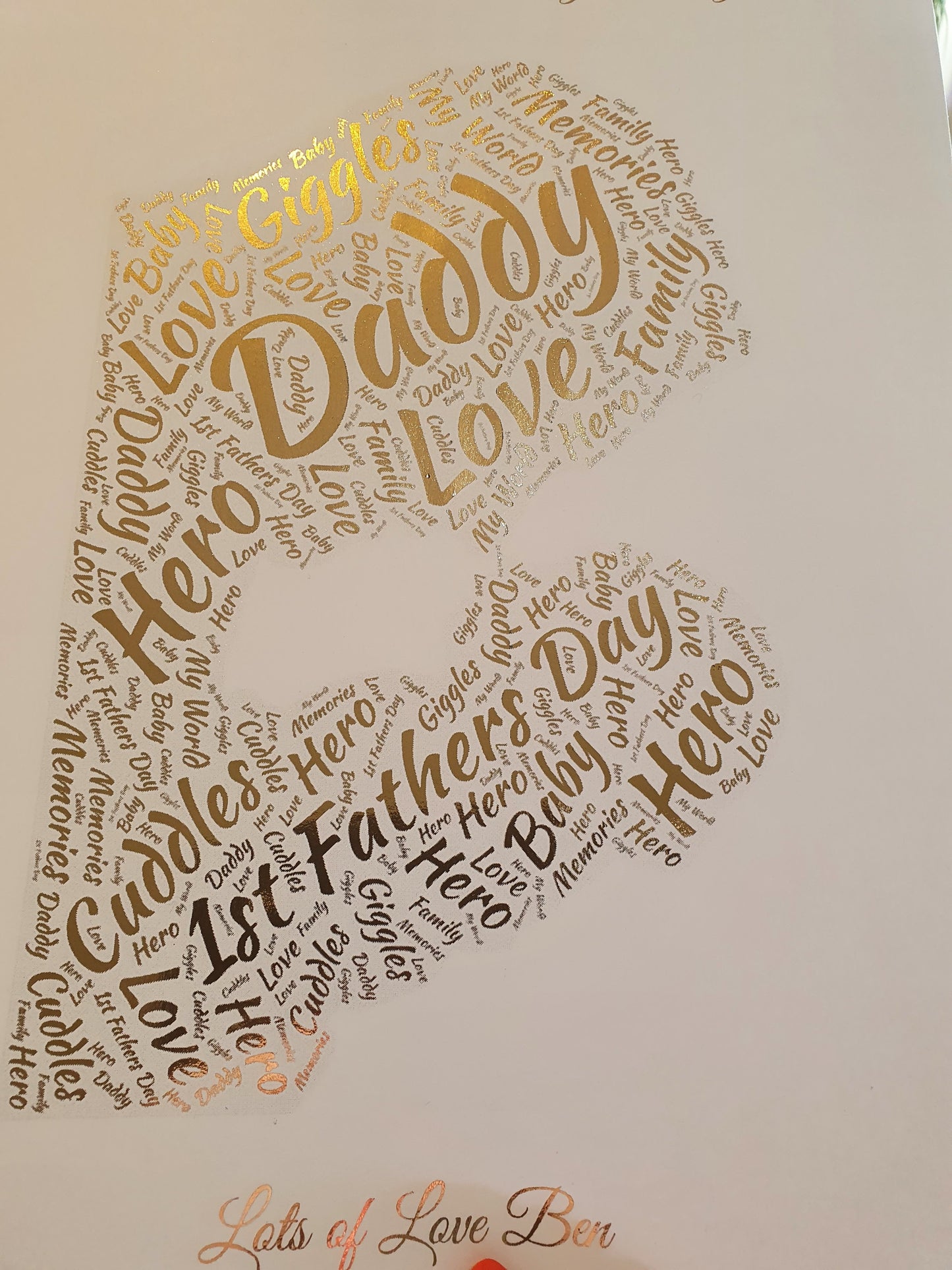 Personalised Dad & Baby Foiled World Art Selection