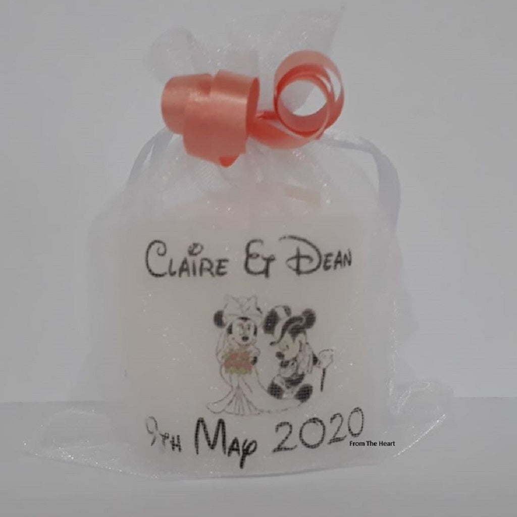 Set Of 10 Personalised Bride & Groom Mickey & Minnie Mouse Wedding Favours