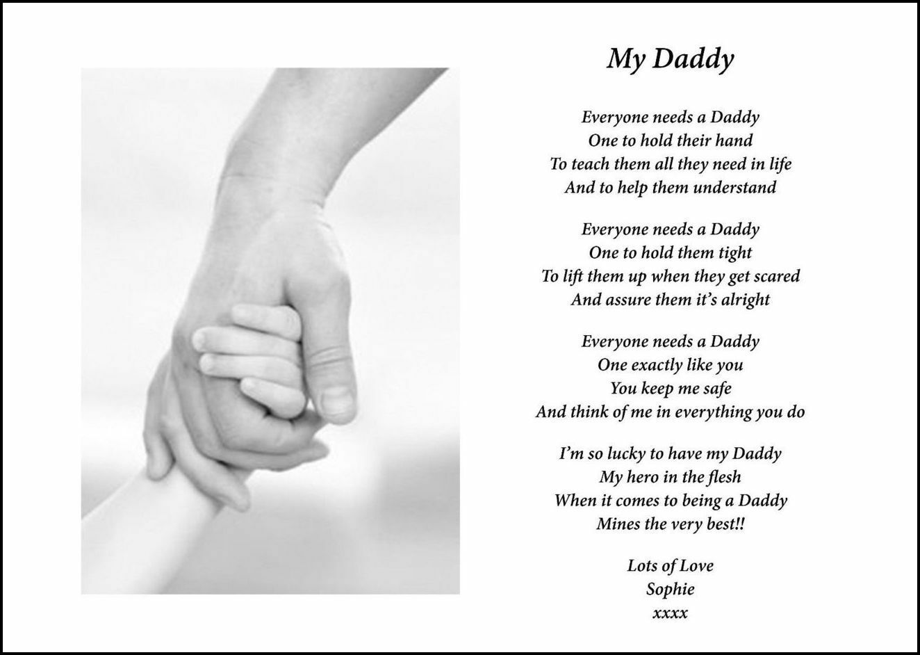 A4 Personalised My Daddy Print/Gift