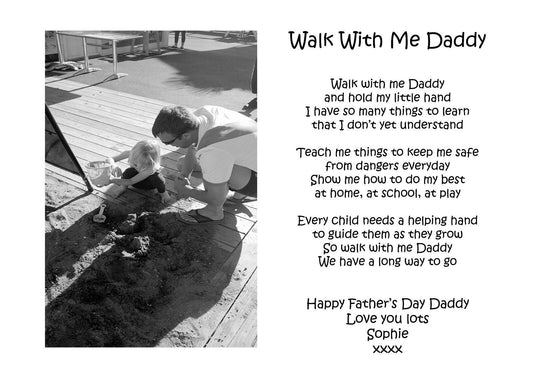 Personalised Walk With Me Daddy A4 Print 