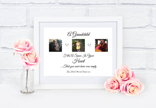 A Grandchild Fills A Space In Your Heart Personalised Photo Print