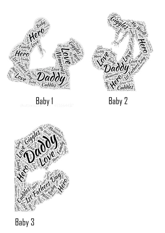 Personalised Dad & Baby Foiled World Art Selection