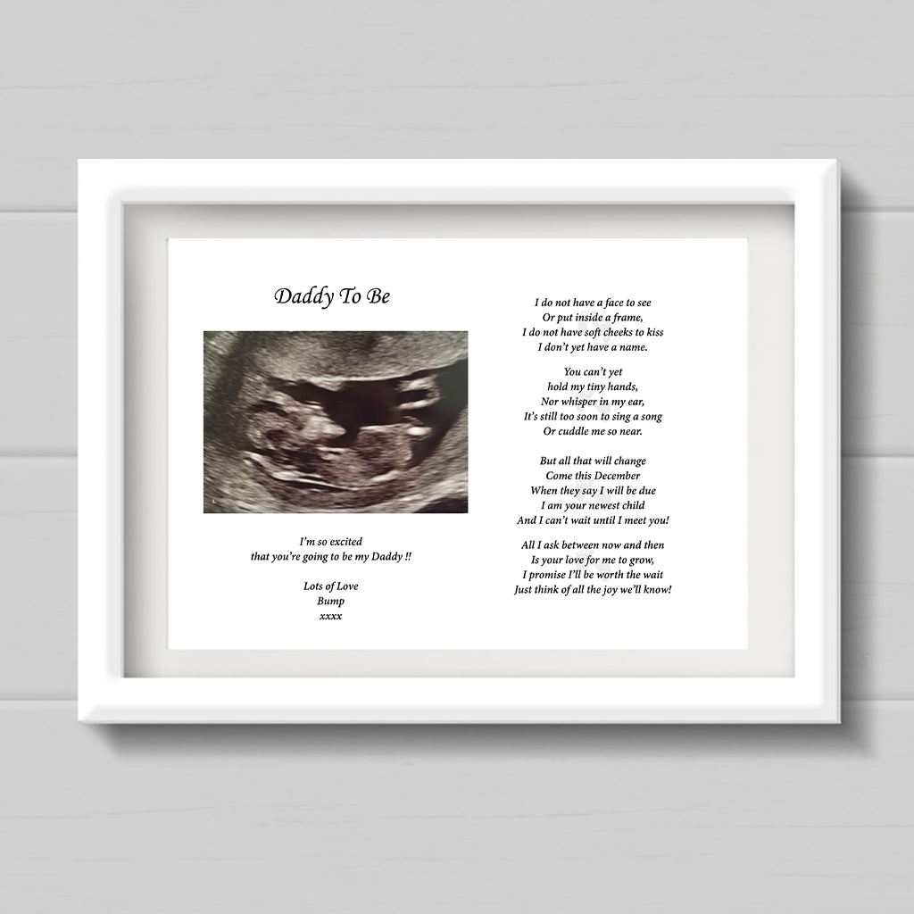 Personalised Daddy To Be Baby Scan Photo Poem Print