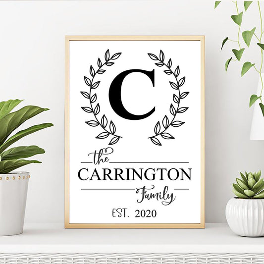 Personalised Foiled Family Monogram