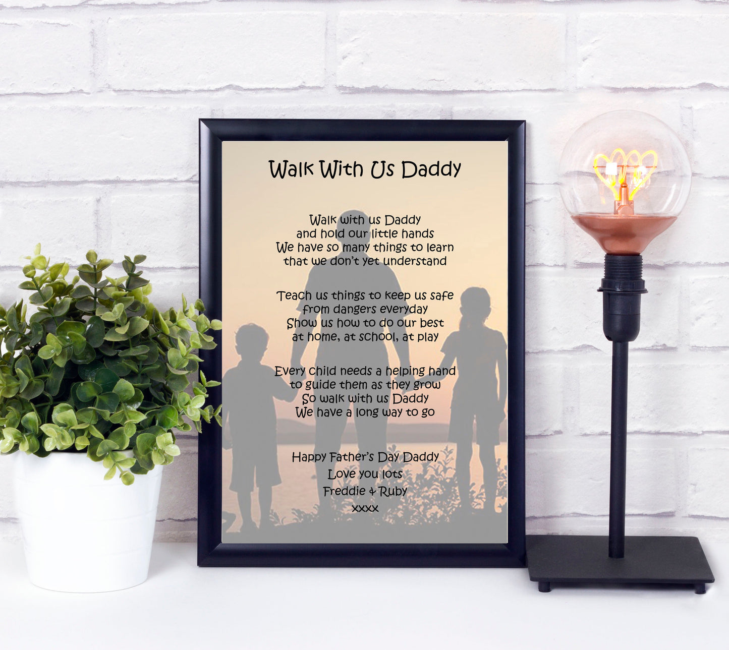 Personalised "Walk With Us Daddy" Photo Print