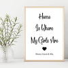 Home Is Where My Girls Are Personalised Foil Print