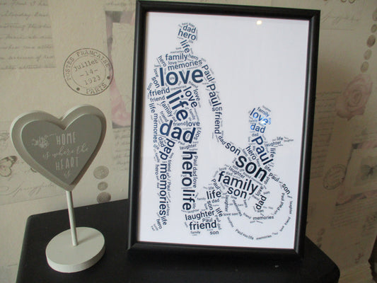 Personalised Father And Daughter Foil Word Art Print