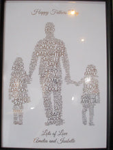 Dad With 2 Daughters Foiled Word Art Print