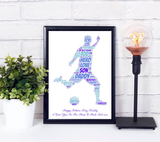 Personalised Football Playing Man Word Art