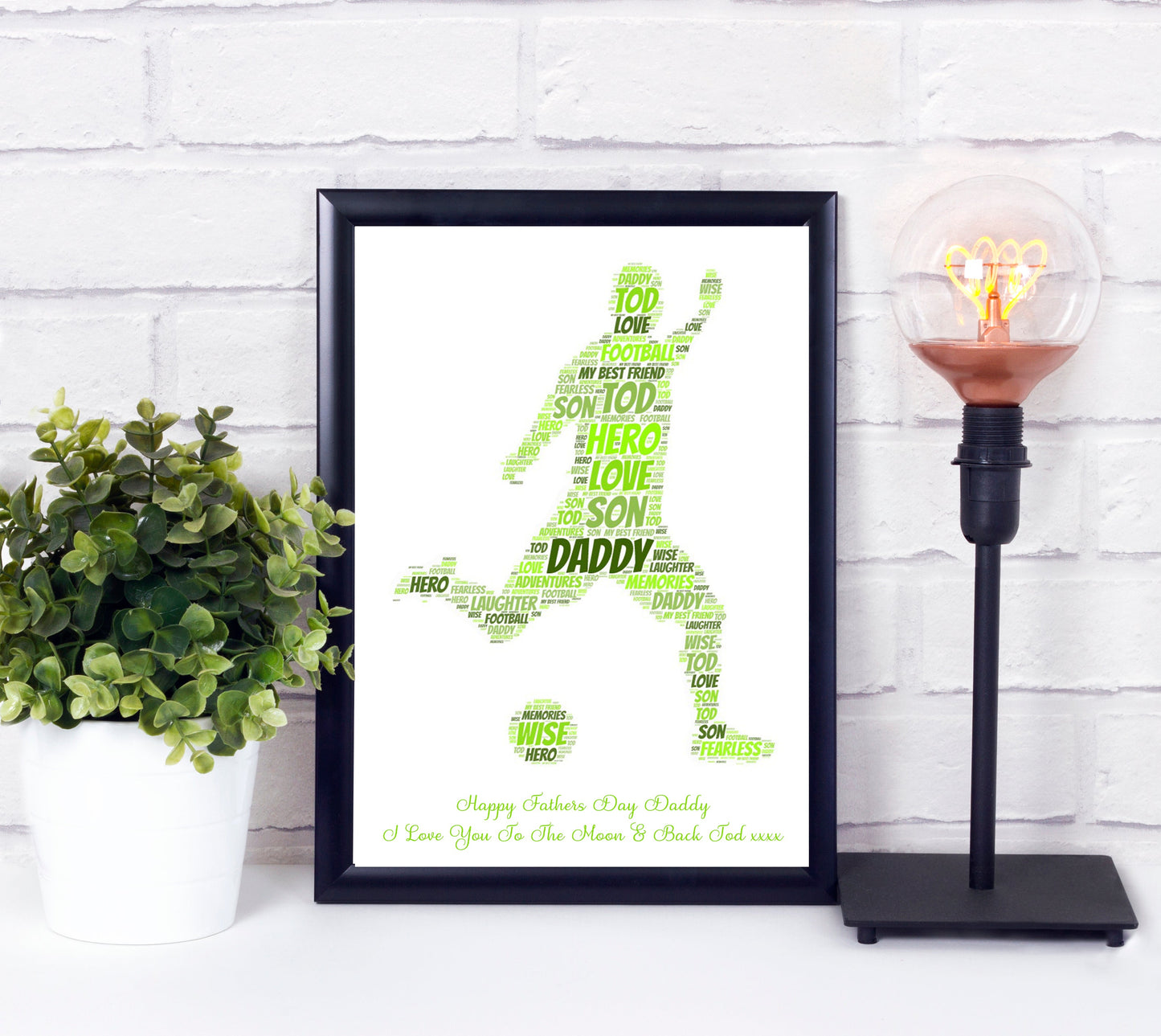 Personalised Football Playing Man Word Art