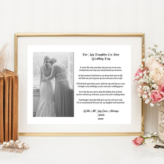 Personalised "For My Daughter On Your Wedding Day" Print