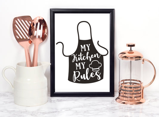 My Kitchen My Rules Foiled Print