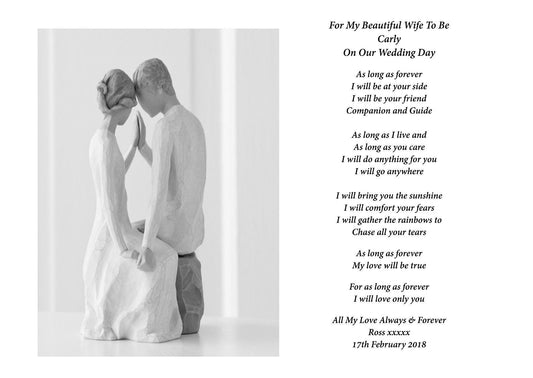 A4 Personalised For My Wife To Be Poem
