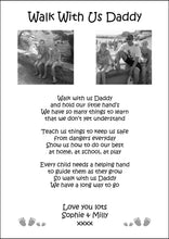 Personalised A4 Walk With Us Daddy print With Poem & 2 Photos