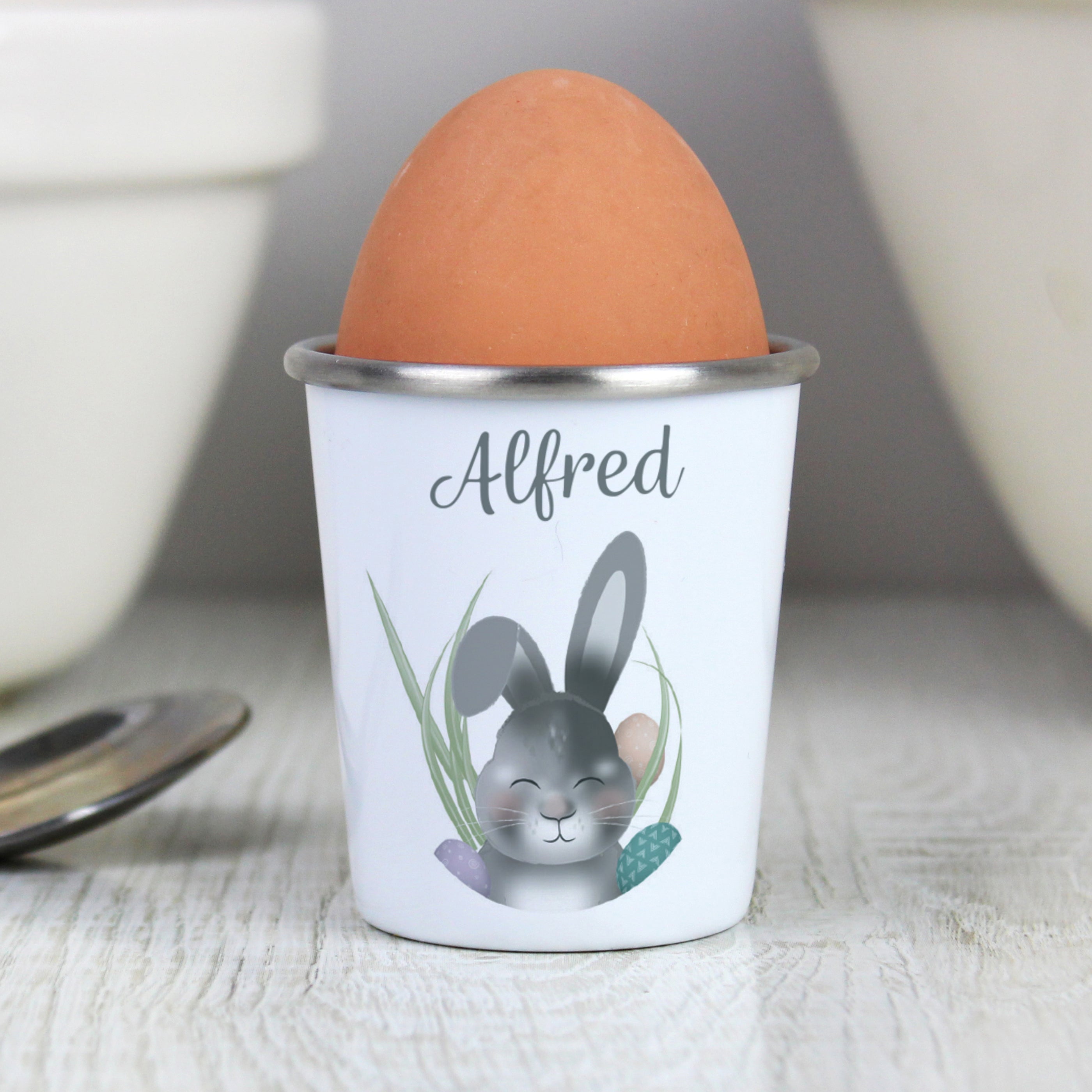 Personalised Easter Bunny Rabbit Egg Cup