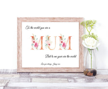 To The World You Are A Mum Personalised print