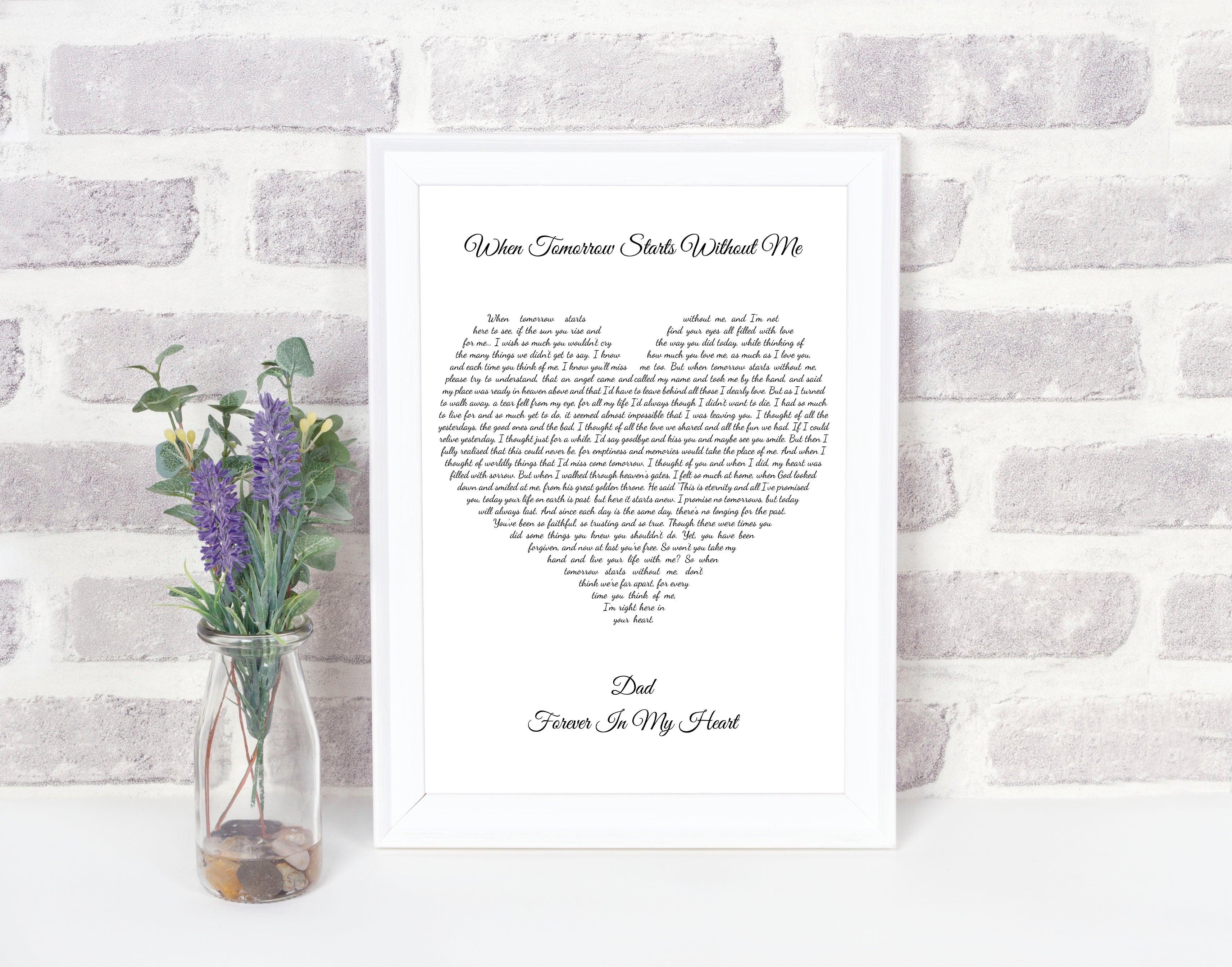 Personalised When Tomorrow Starts Without Me Foiled Poem