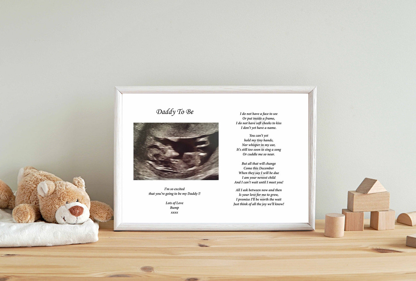 Personalised Daddy To Be Baby Scan Photo Poem Print