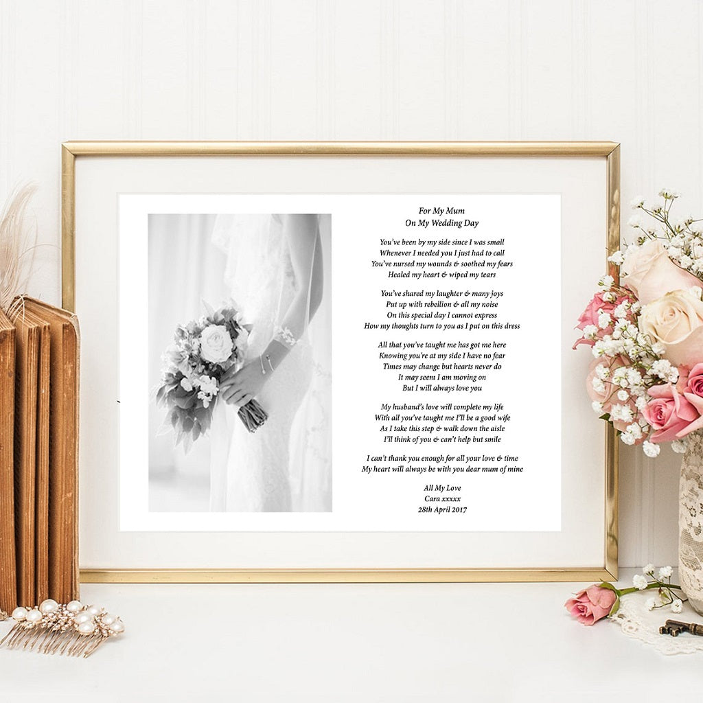 Print For My Mum On My Wedding Day Print