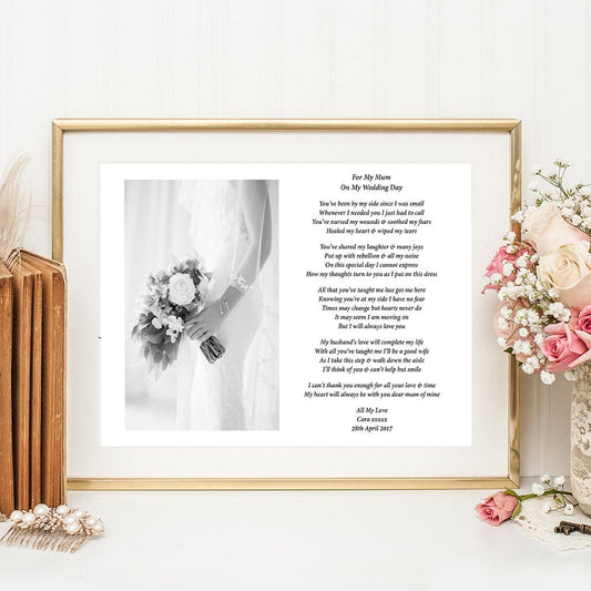 Print For My Mum On My Wedding Day Print