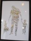 Father, Daughter And Son Foil Word Art Print