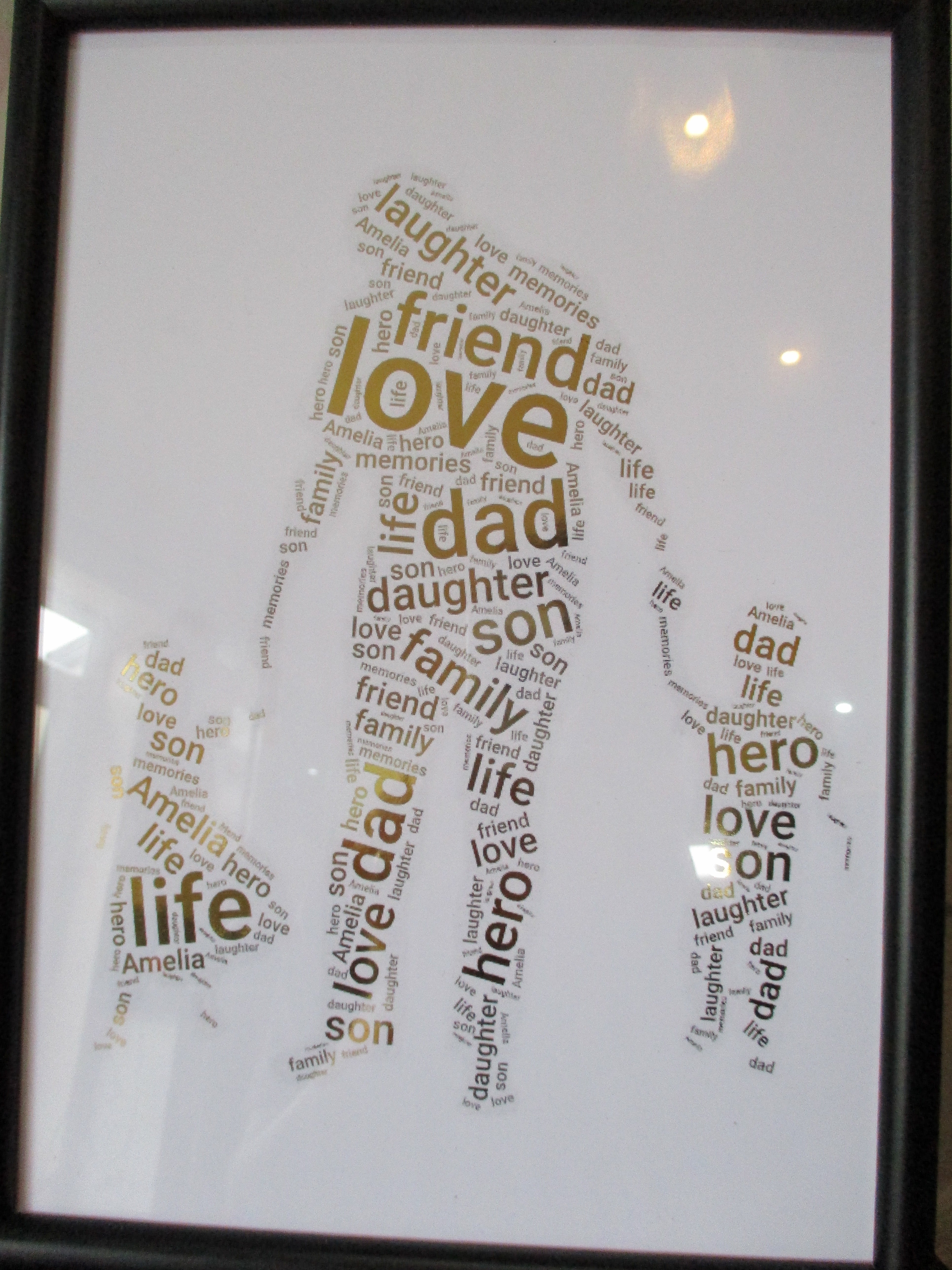 Father, Daughter And Son Foil Word Art Print