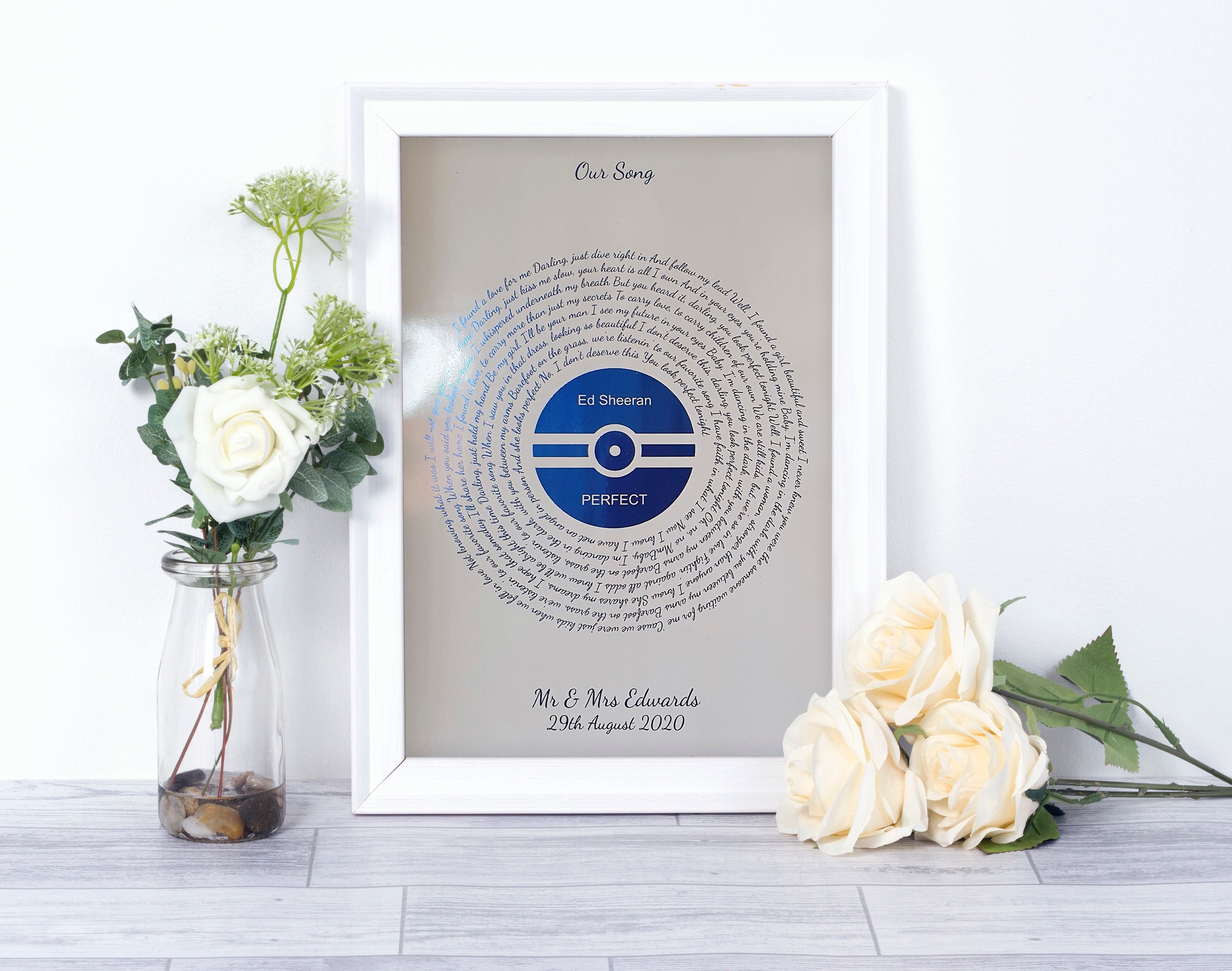 Personalised Foiled Spiral Print Song Lyrics
