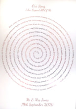 Personalised Foiled Spiral Print Song Lyrics