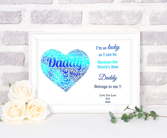 I'm As Lucky As Can Be Heart Word Art Foil Print