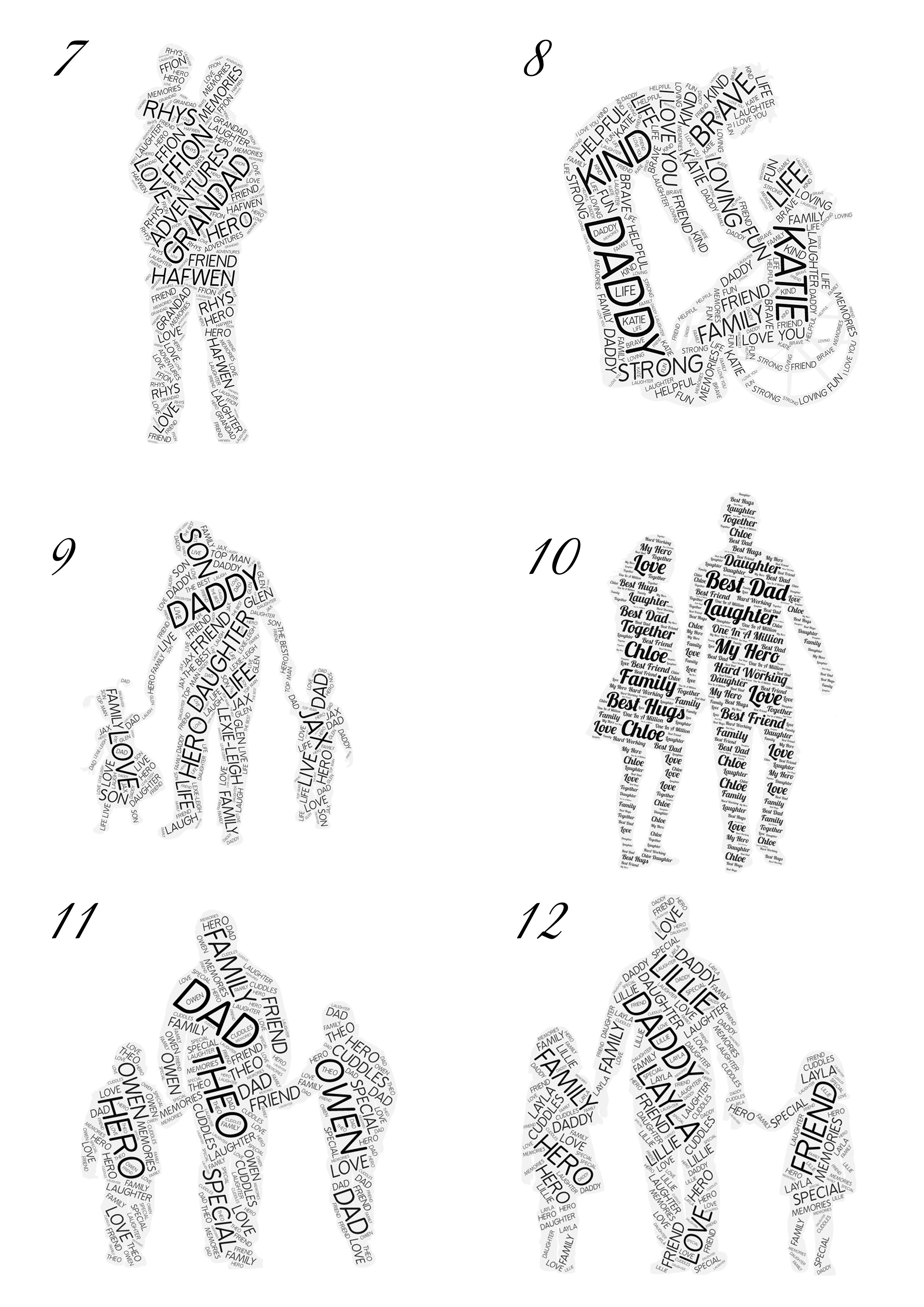 Selection Of Fathers Day Foiled Word Art Designs