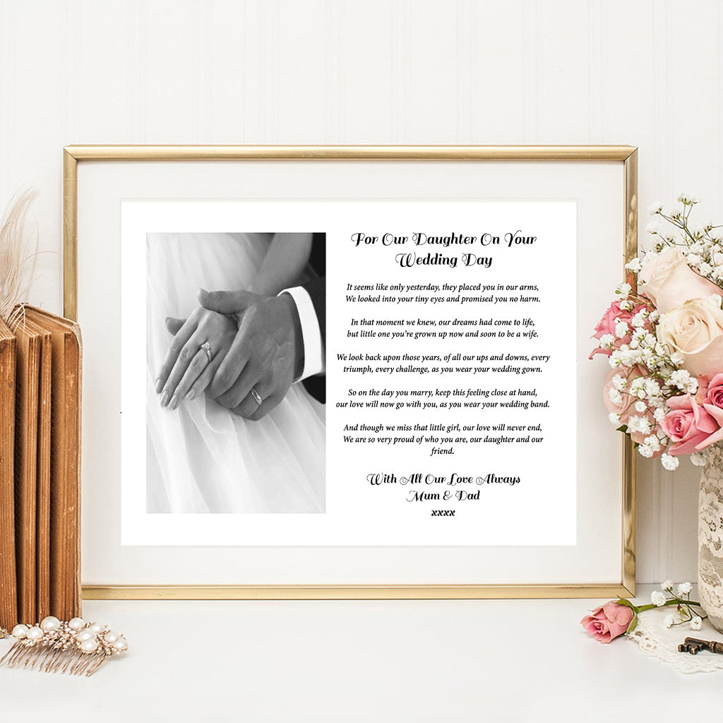 For Our Daughter On Your Wedding Day Personalised Poem Media 