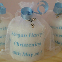 Set Of 10 Blue Personalised Christening Candles