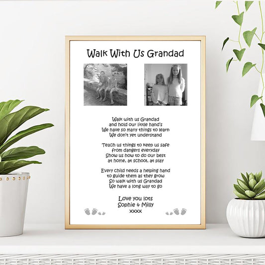 Personalised Walk With Us Grandad Print